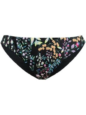 cynthia rowley floral print bikini bottoms with ruched detail black multi